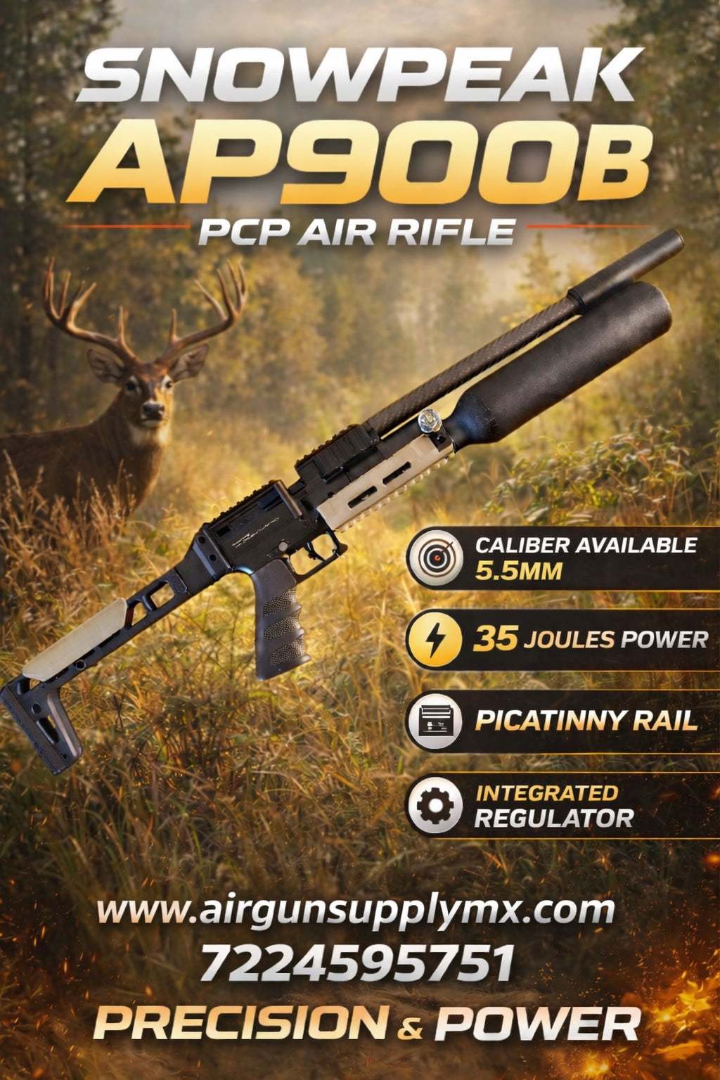 RIFLE PCP SNOWPEAK AP 900 B, CALIBRE 5.5