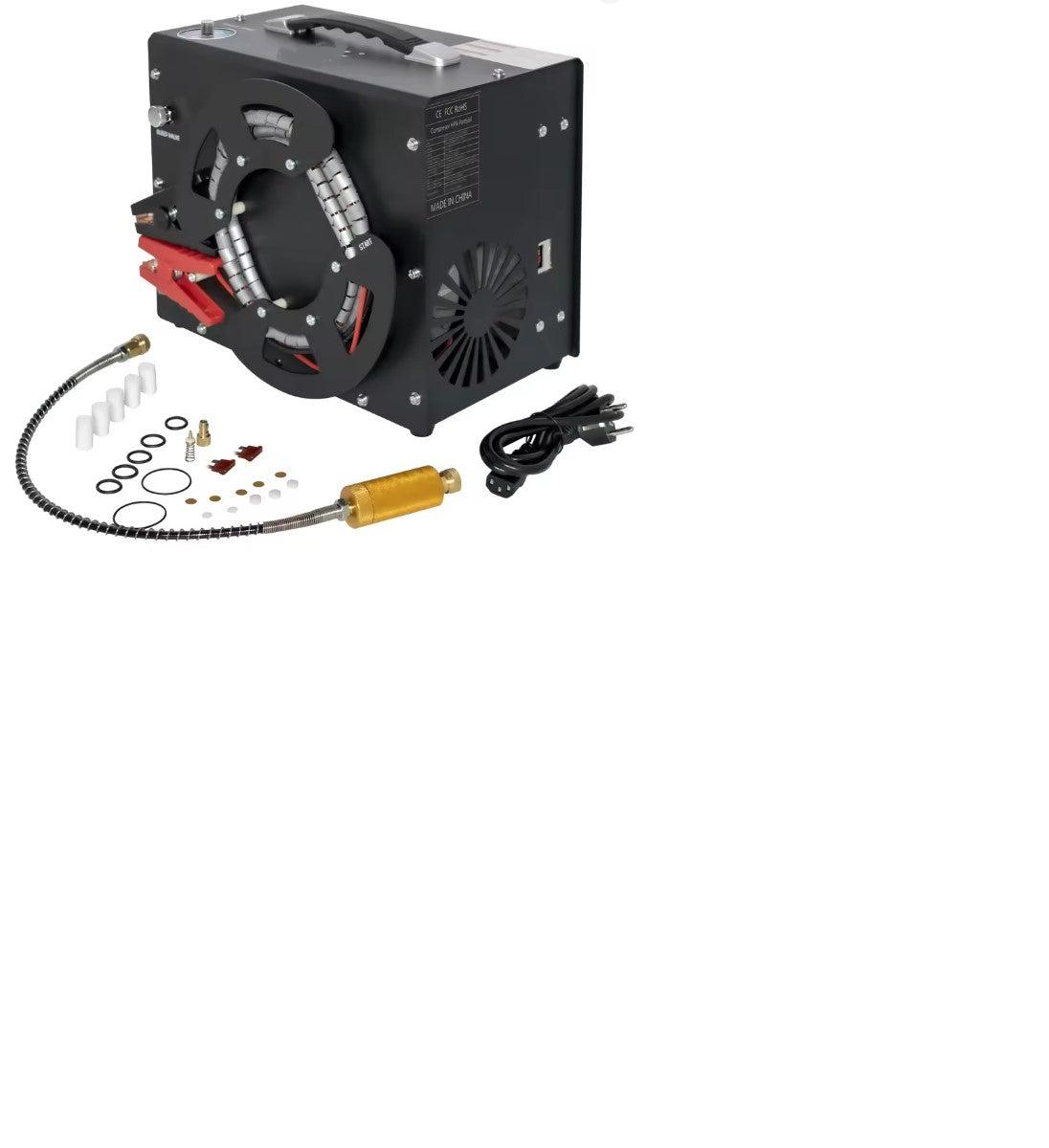 COMPRESOR PARA RIFLES PCP 4500 PSI 12/110 VOLTS PORTATIL