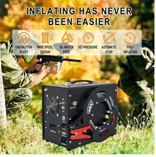COMPRESOR PARA RIFLES PCP 4500 PSI 12/110 VOLTS PORTATIL