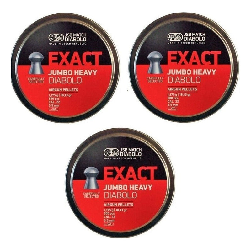 Diabolo Jsb Exact Jumbo Cal 22 (5.5) En 18gr (3 Latas) 1500