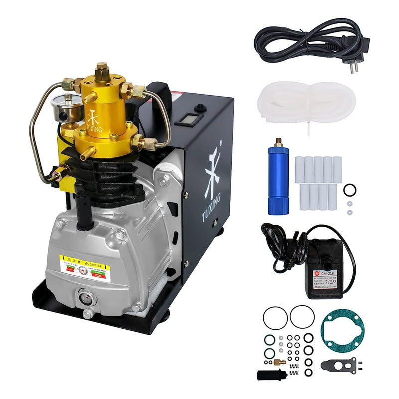 Compresor Para Pcp Y Scubas 4500psi Paro Automatico Color Negro