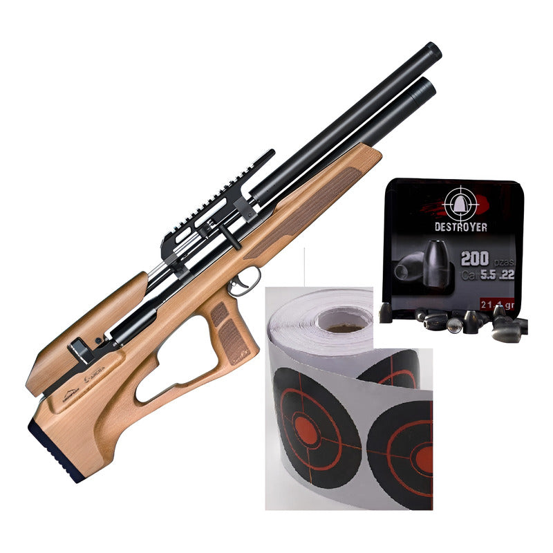 Rifle Pcp Snowpeak P35 X  Calibre .22 + Diabolos + Dianas Madera 5.5 Mm