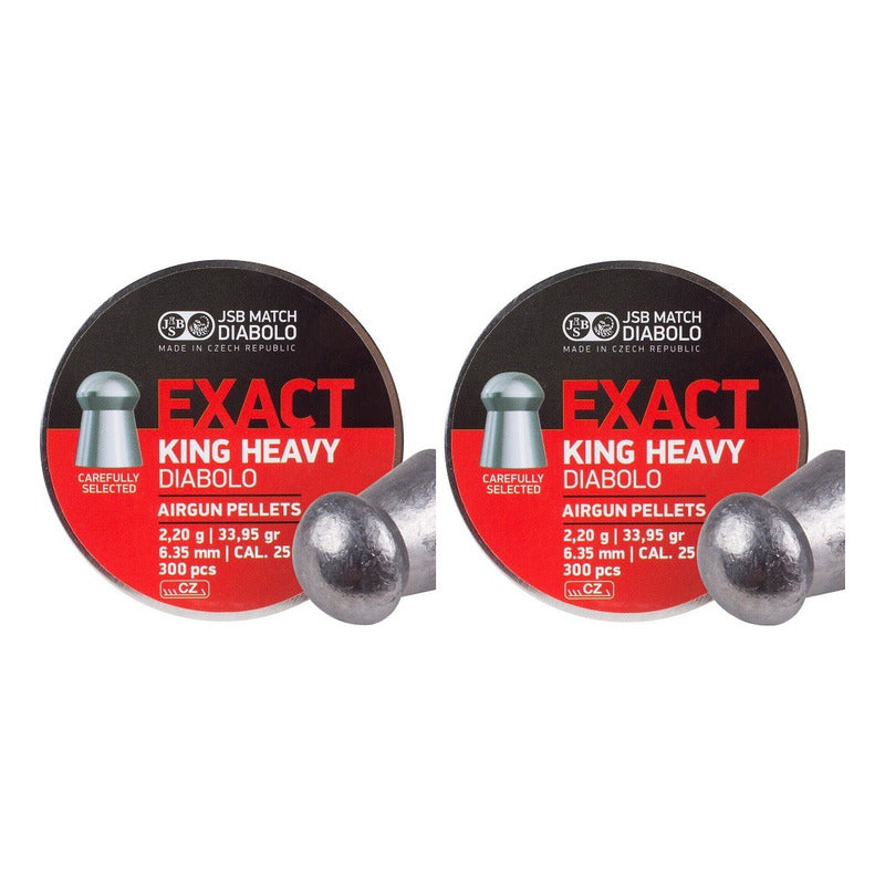 Diabolo Jsb King Heavy Calibre 25 (6.35) 34 Gr (2 Latas)