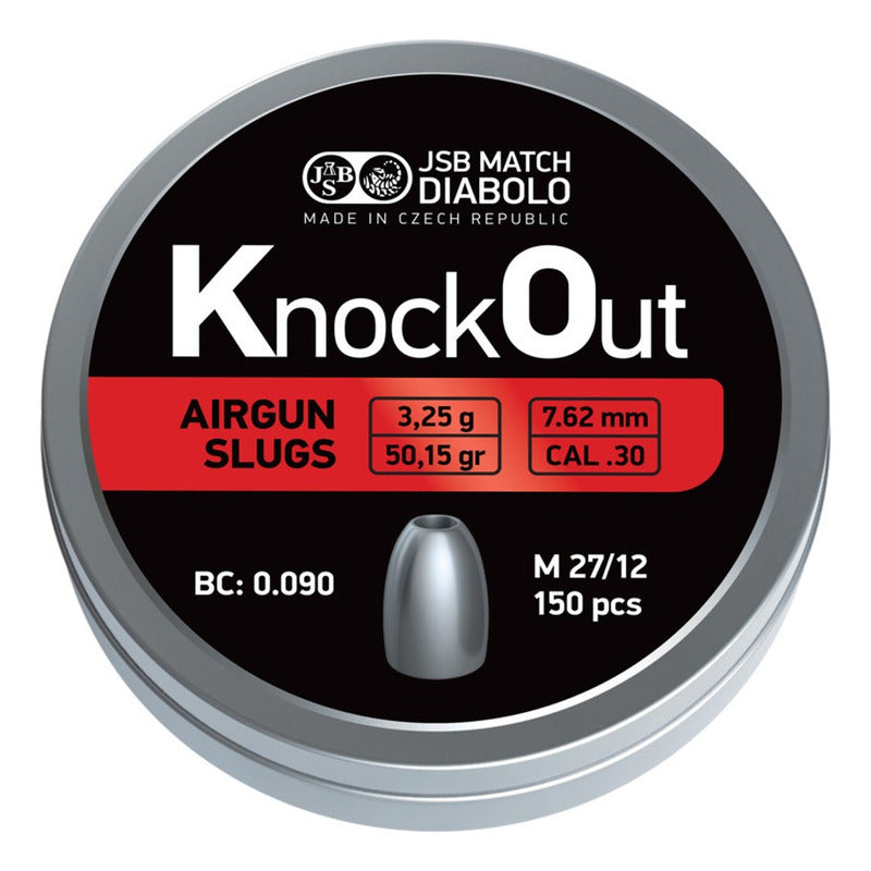 Dabolo Jsb Knockout Slug Calibre .30 De 50gr (2 Latas)