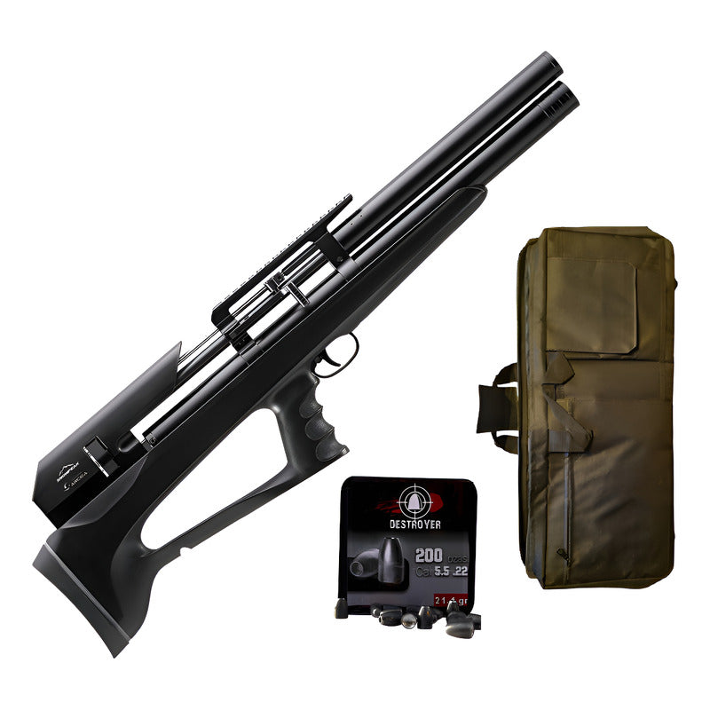 Rifle Pcp Snowpeak P35  Calibre .22, Estuche Y Ojivas Negro 5.5 Mm