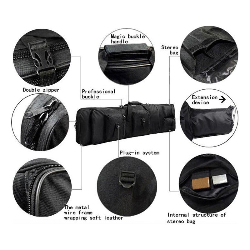 Estuche Para Rifle Pcp De Gabardina 118 Cm Zurdo/diestro Negro