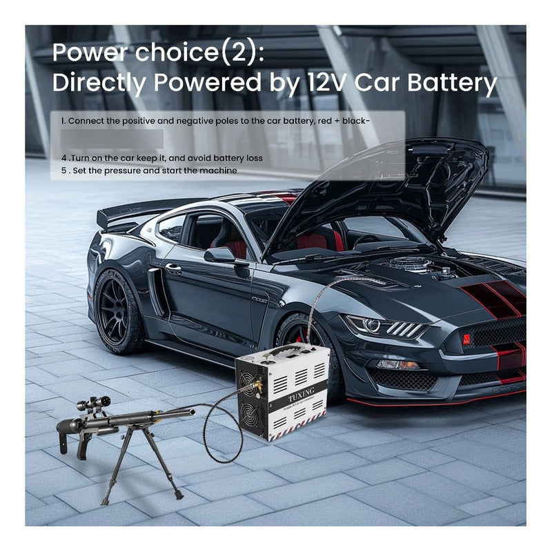 Compresor Portatil Para Pcp 4500psi Paro MANUAL Negro