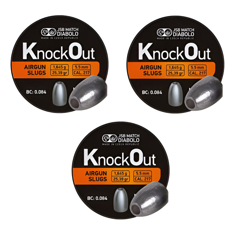 Diabolo Slug Jsb Knock Out Cal .22 O 5.5 Mm  .217  (3 Latas)