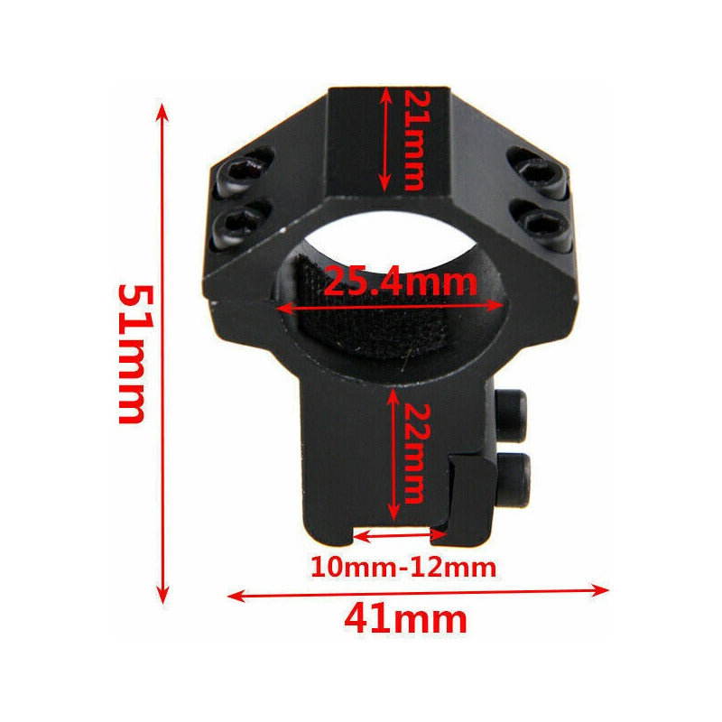 Monturas Para Mira Telecopica De 25.4mm X 11 Mm (2 Piezas)