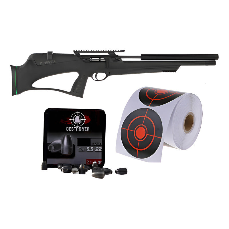 Nuevo!  Rifle Pcp T-rex Bullpup Calibre .22  Negro 558.8 Mm