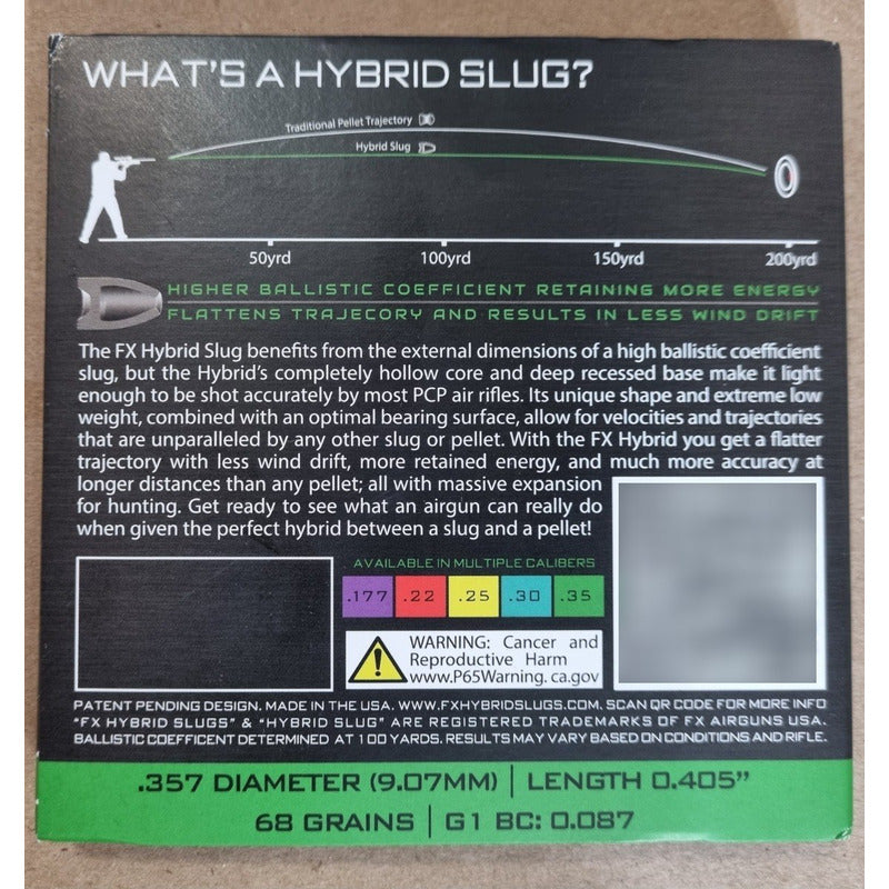 Diabolo Slug Fx Hybrid Calibre 35 De 68 Gr