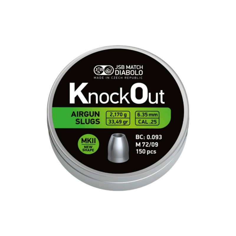 Diabolo  Jsb Knock Out Calibre 25 Ojivas  (3 Latas)