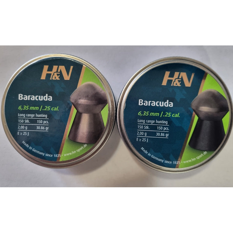 Diabolo H&n Baracuda Cal. 25 (6.35) En 31 Gr, (2 Latas)