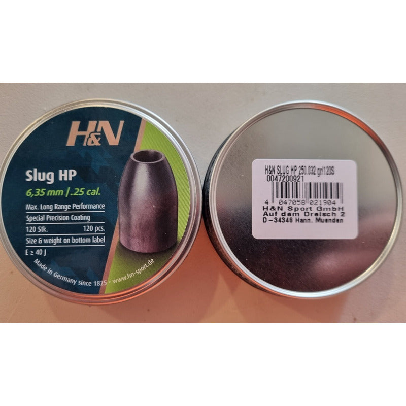 Diabolo Slug H&n  Calibre 25 En 32gr (.250)
