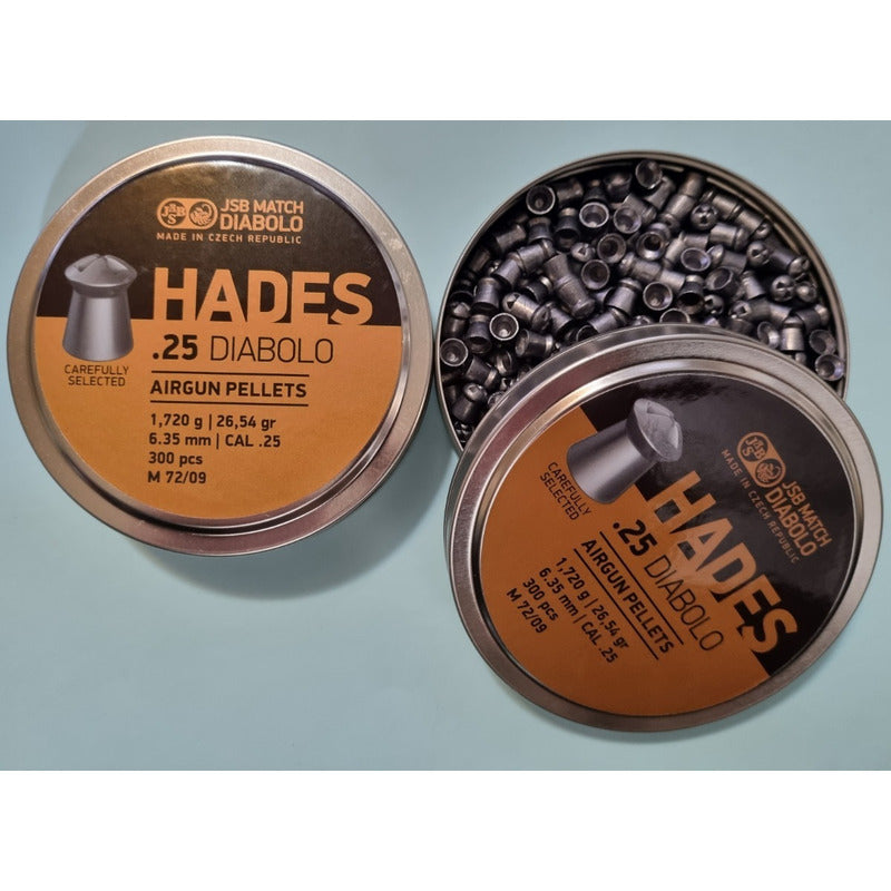 Diabolo Hades  De Jsb Calibre .25 Con 300 Piezas