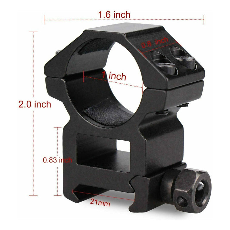 Monturas Para Mira Telecopica De 25.4mm X 20 Mm (2 Piezas)