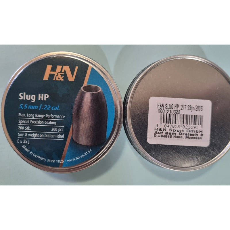 Diabolo Slug H&n  Calibre 22 En 23gr Ojiva