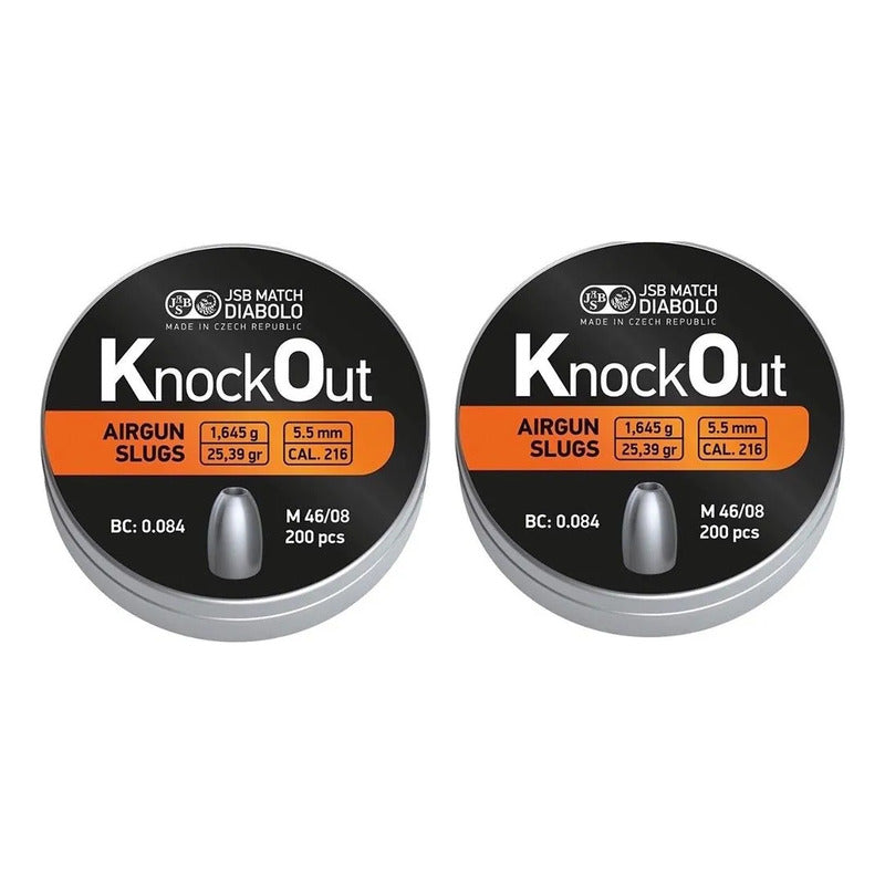 Diabolo Jsb Knock Out Calibre 22 (5.5mm) 2 Latas (.216)