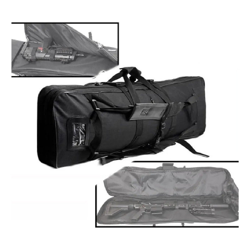 Estuche Para Rifle Pcp De Gabardina 118 Cm Zurdo/diestro Negro