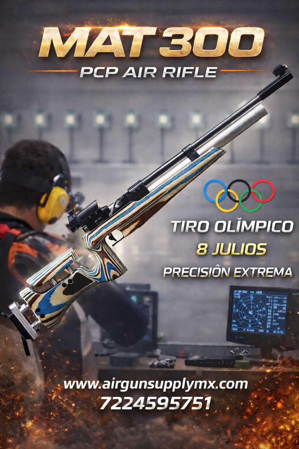 RIFLE PCP OLIMPICO SNOWPEAK MAT 300 CAL 4.5